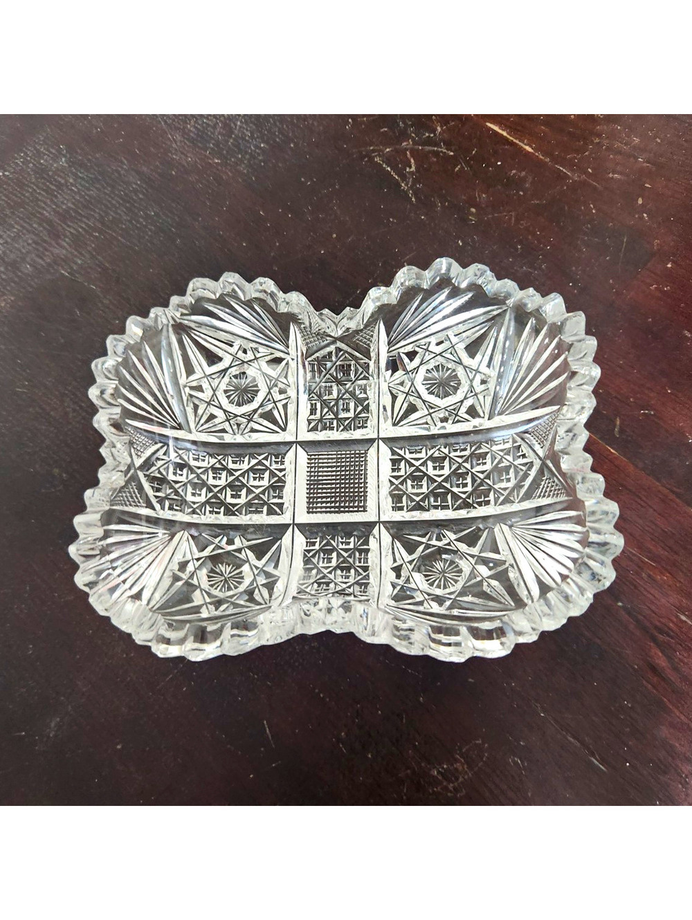 American Brilliant Period Clear Cut Glass Rectangular Serving Dish 5.5 in Length